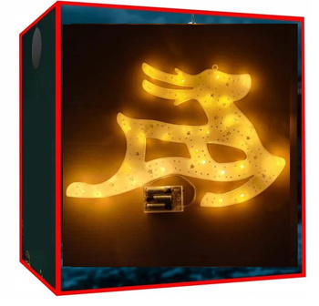 WITRAŻ led ŚWIĄTECZNY 3d na okno ozdoba lampki świąteczne RENIFER OZDOBA