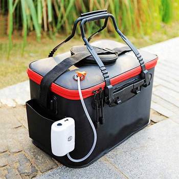 WIADRO WĘDKARSKIE SKŁADANE POJEMNIK TORBA NA RYBY PRZENOŚNA ZASUWANA DUŻA