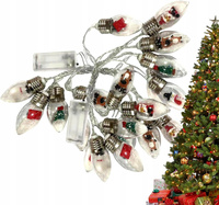 GIRLANDA ŚWIĄTECZNA ŻARÓWKI Z FIGURKAMI NA OKNO KURTYNA ŚWIETLNA ŚWIĘTA