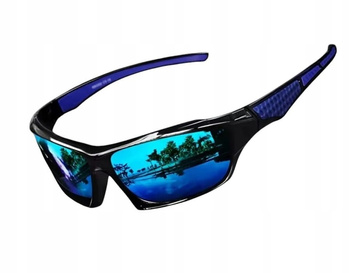 OKULARY ROWEROWE SPORTOWE PRZECIWSŁONECZNE MĘSKIE UV400 KAT.2 POLARYZACJA