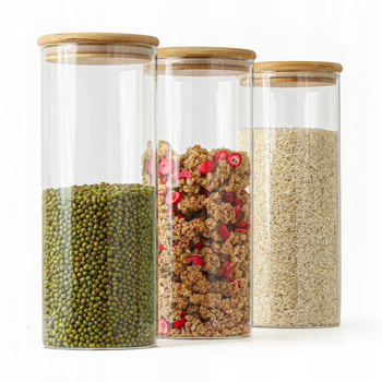3X Pojemnik słoik szklany 1400ml na makaron mąkę cukier żywność kawę kaszę