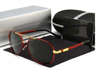 Okulary Przeciwsłoneczne Męskie PILOTKI UV400 KAT. UV 3 AVIATOR ETUI