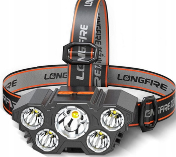 LATARKA CZOŁOWA WODOODPORNA LED USB na AKUMULATOR